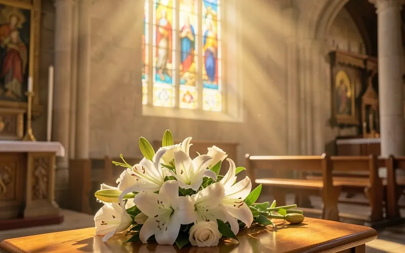Frieden und Hoffnung Warmes Sonnenlicht durch ein Fenster auf Blumen — Frieden und Hoffnung