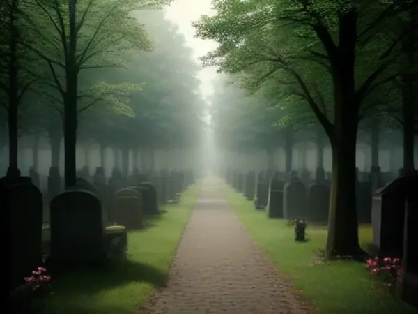 Friedhof im Havelland mit alten Bäumen